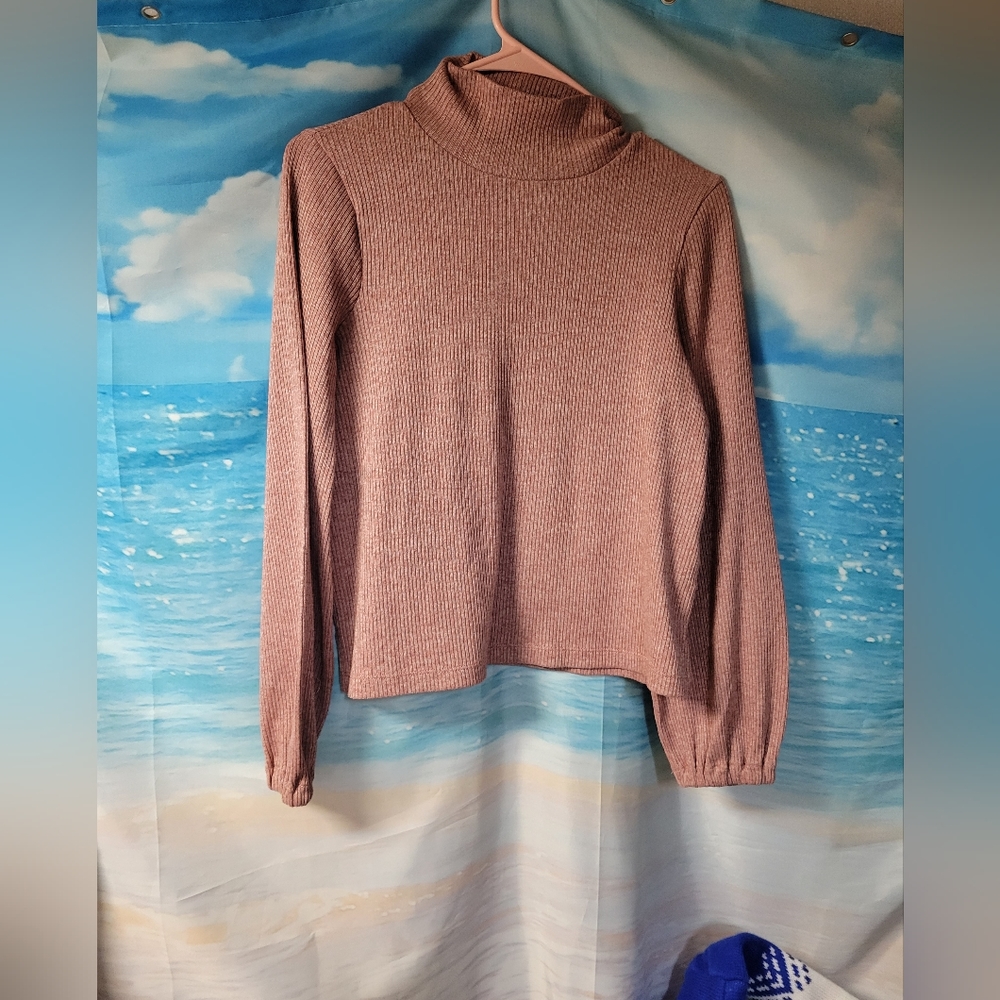 Madewell Ribbed Knit Turtleneck Long Sleeve Shirt Size Medium